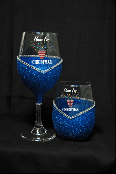 Winey Bitches Co "Home For Christmas" Country Holiday Drinkware-Choose your color