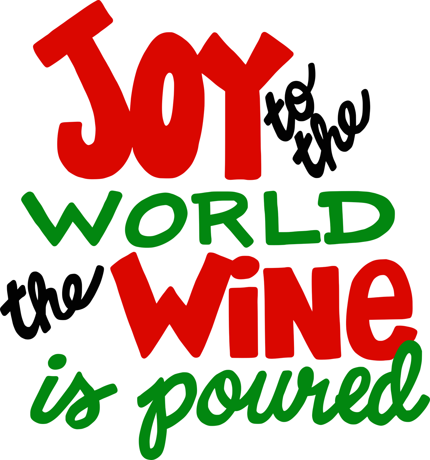 Winey Bitches Co "Joy to the World the Wine is Poured" Holiday Drinkware-Choose your color