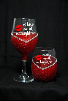 ✨🥂 Winey Bitches Co “Kiss Me At Midnight” NYE Drinkware — Choose Your Color 🥂✨