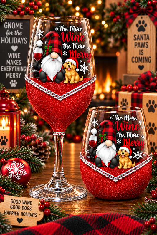 Winey Bitches Co "Eat Drink & Be Merry" Holiday Drinkware-Choose your color