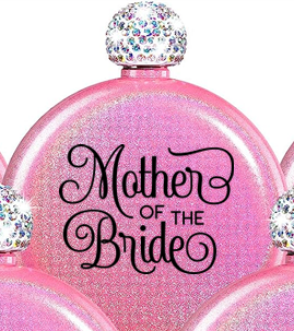 Winey Bitches Women's Round Wedding Flasks- Choose color and Saying