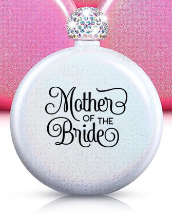 Winey Bitches Women's Round Wedding Flasks- Choose color and Saying