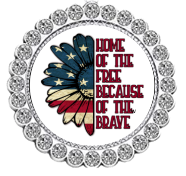 Winey Bitches Co Patriotic Home of the Free Because of the Brave Tipsy Sip Magnectic Wine Charm