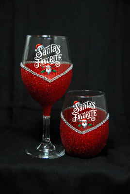 Winey Bitches Co "Santa's Favorite" Christmas Holiday Drinkware-Choose your color