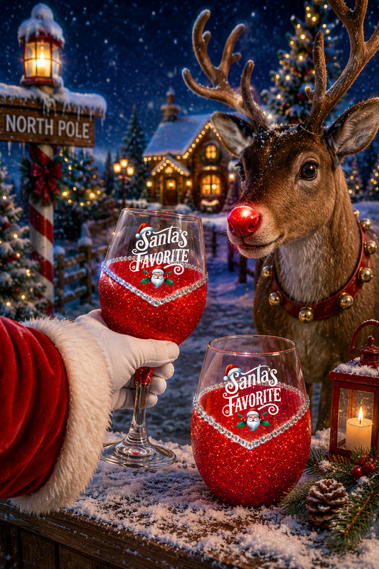 Winey Bitches Co "Santa's Favorite" Christmas Holiday Drinkware-Choose your color