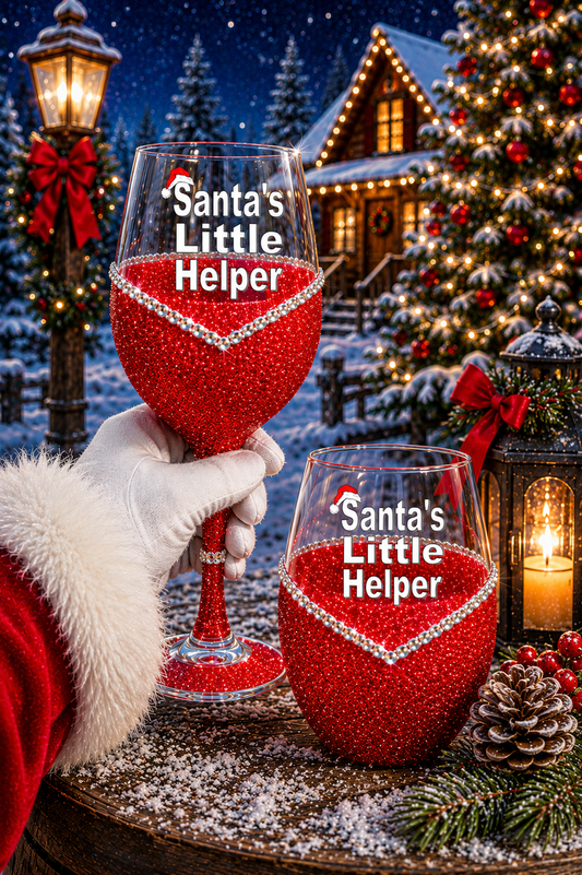 Winey Bitches Co "Santa's Little Helper" Holiday Drinkware-Choose your color