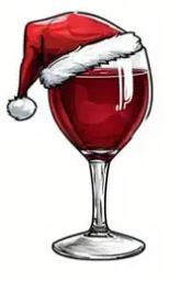 Wine Glass Wearing a Christmas Hat Holiday Tipsy Sips!