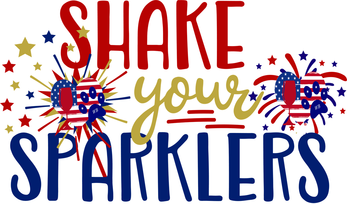 Shake Your Sparklers – Bling Glitter Glass Wine Glasses (4th of July Collection)