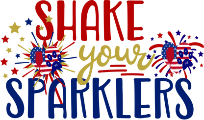 Shake Your Sparklers – Bling Glitter Glass Wine Glasses (4th of July Collection)