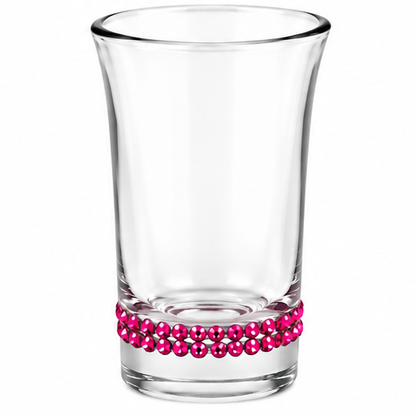 Personalized Wedding Shot Glass with Rhinestones | Winey Bitches Co