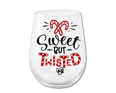 Winey Bitches Co Funny Christmas Holiday Stemless Wine Glass 4 pack "Just Sayin'