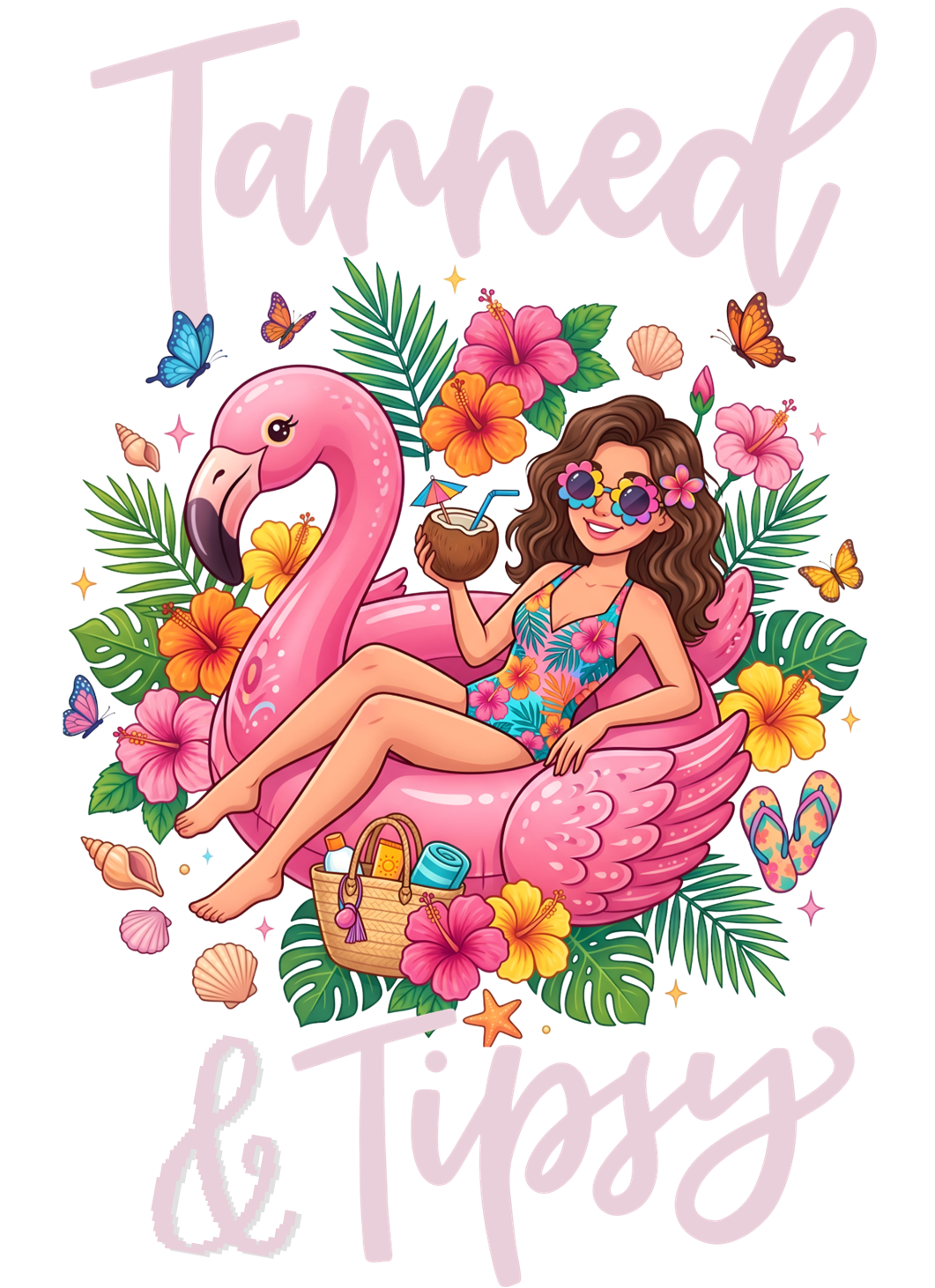 Tanned and Tipsy l Summer Collection l Winey Bitches Co Glitter Glasses