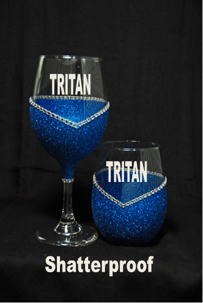 Tritan Shatterproof – Bling Glitter Glass Wine Glasses
