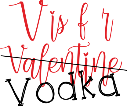 V Is For Vodka – Bling Glitter Glass Wine Glasses (Valentine’s Day Collection)