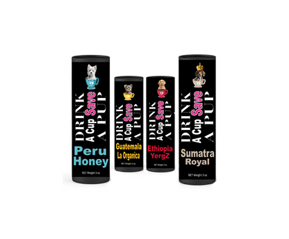 Winey Bitches Coffee Sample 4 pk "Drink A Cup Save A Pup"