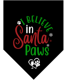 Winey Bitches Co I Believe In Santa Paws Doggie Bandana