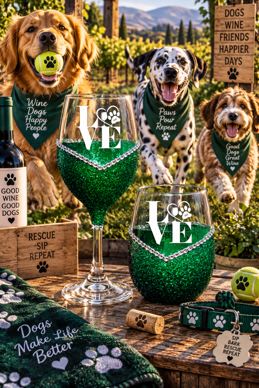 Love Squared Bling Stem or Stemless Wine Glasses-Choose your color-Just Sayin'