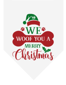 Winey Bitches Co We Woof You A Merry Christmas Doggie Bandana