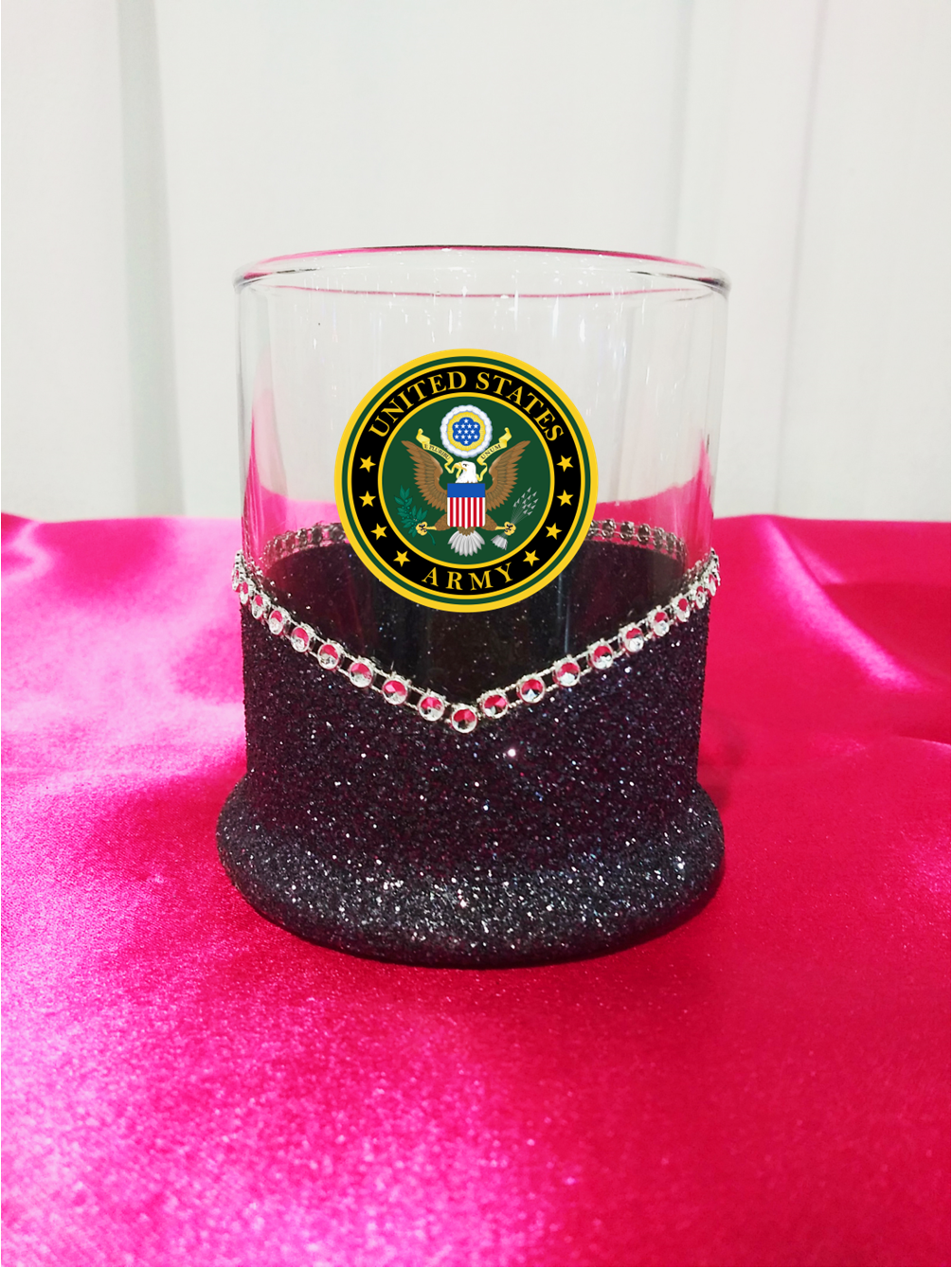 Blinged Army Military Whiskey-Highball Glasses-Choose Color
