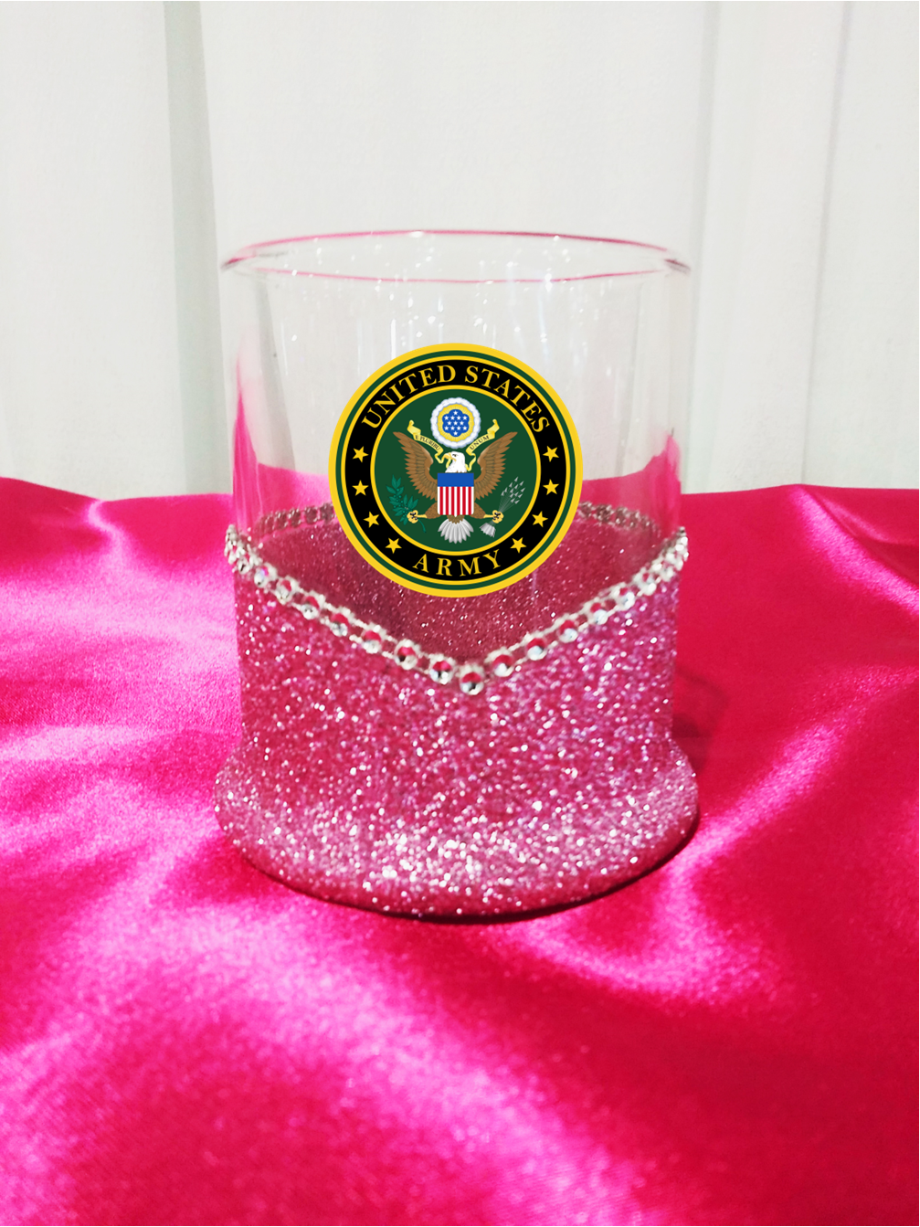 Blinged Army Military Whiskey-Highball Glasses-Choose Color