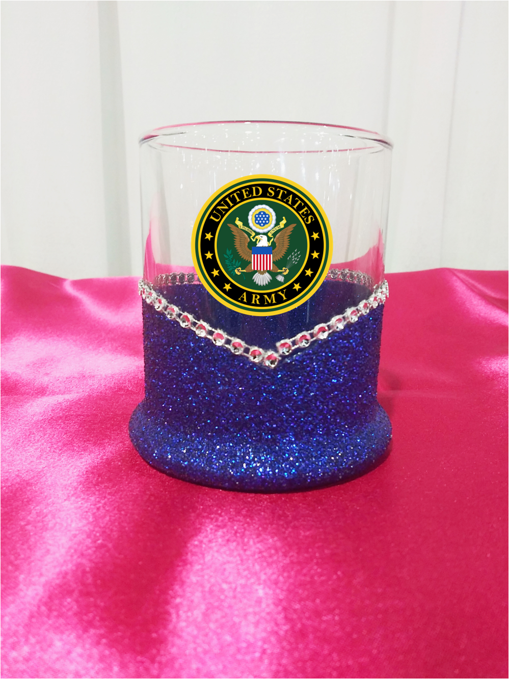 Blinged Army Military Whiskey-Highball Glasses-Choose Color