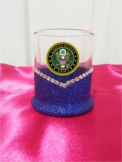 Blinged Army Military Whiskey-Highball Glasses-Choose Color