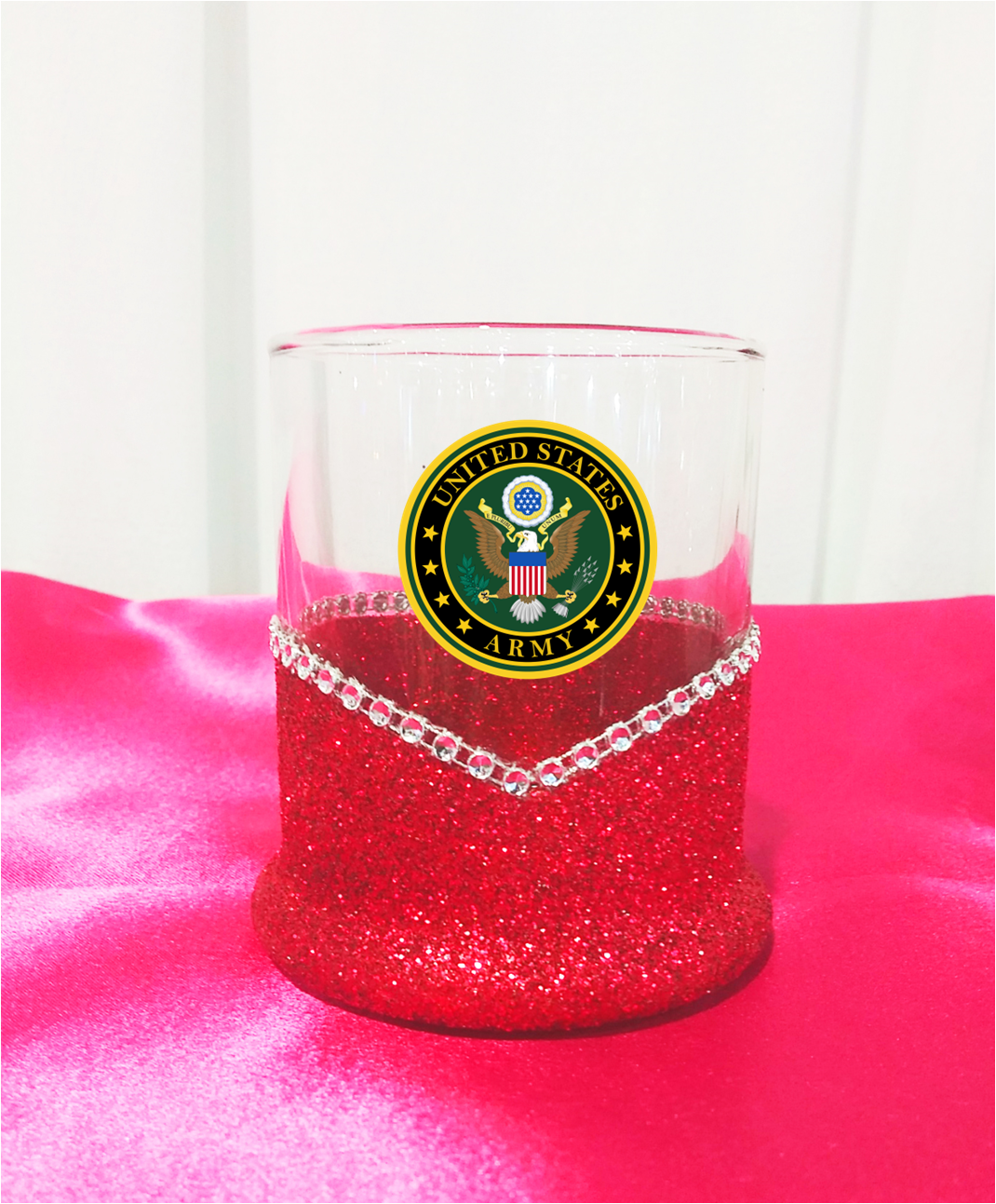 Blinged Army Military Whiskey-Highball Glasses-Choose Color