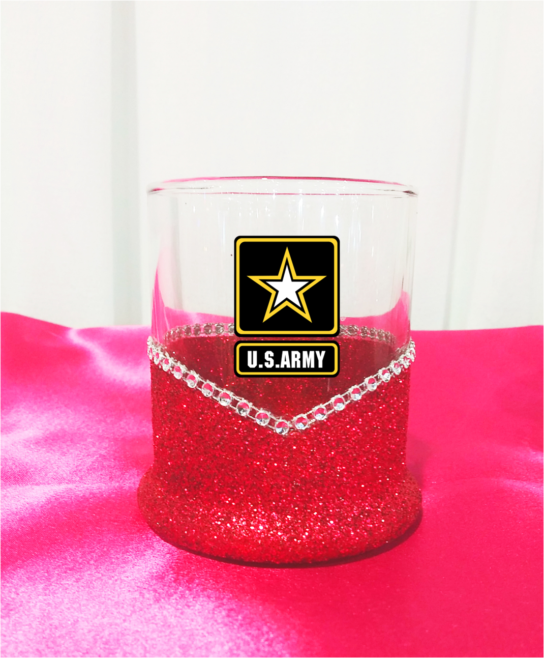 Blinged Army Military Whiskey-Highball Glasses-Choose Color