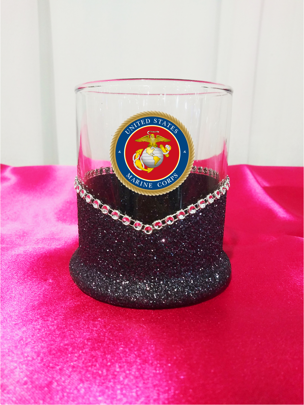 Blinged Marines Military Whiskey-Highball Glasses-Choose Color