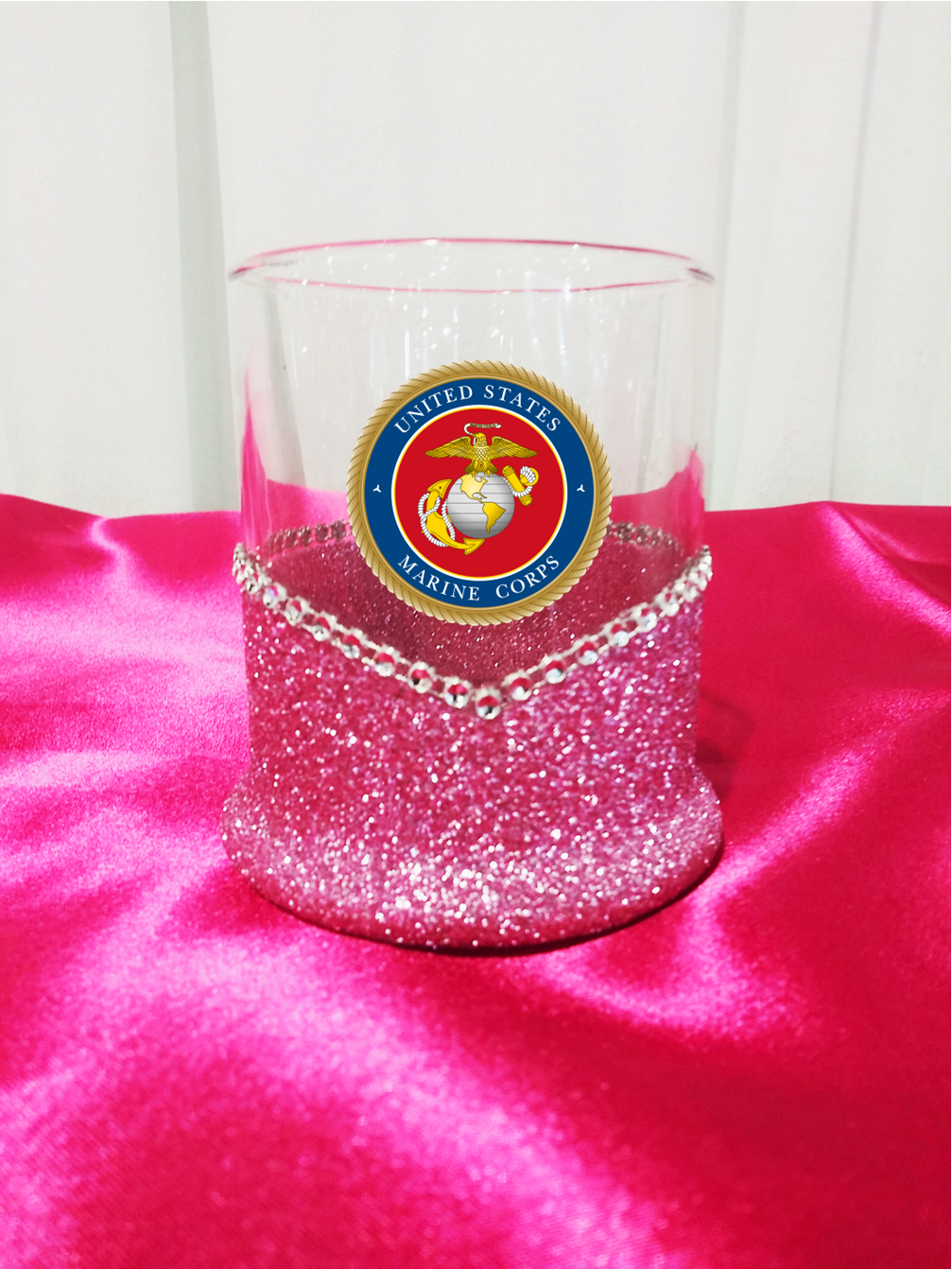 Blinged Marines Military Whiskey-Highball Glasses-Choose Color
