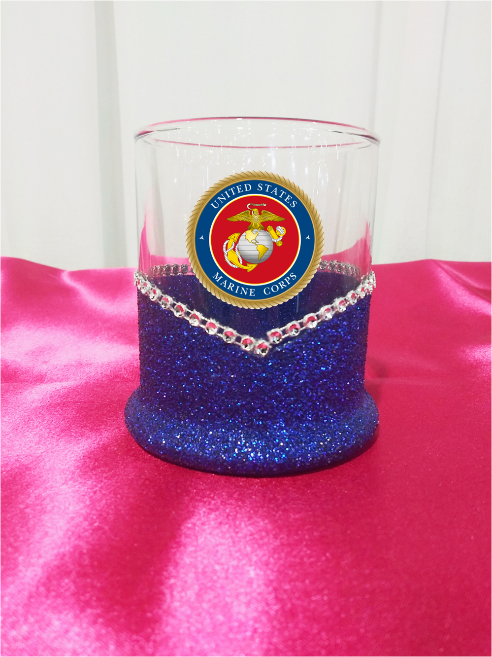 Blinged Marines Military Whiskey-Highball Glasses-Choose Color