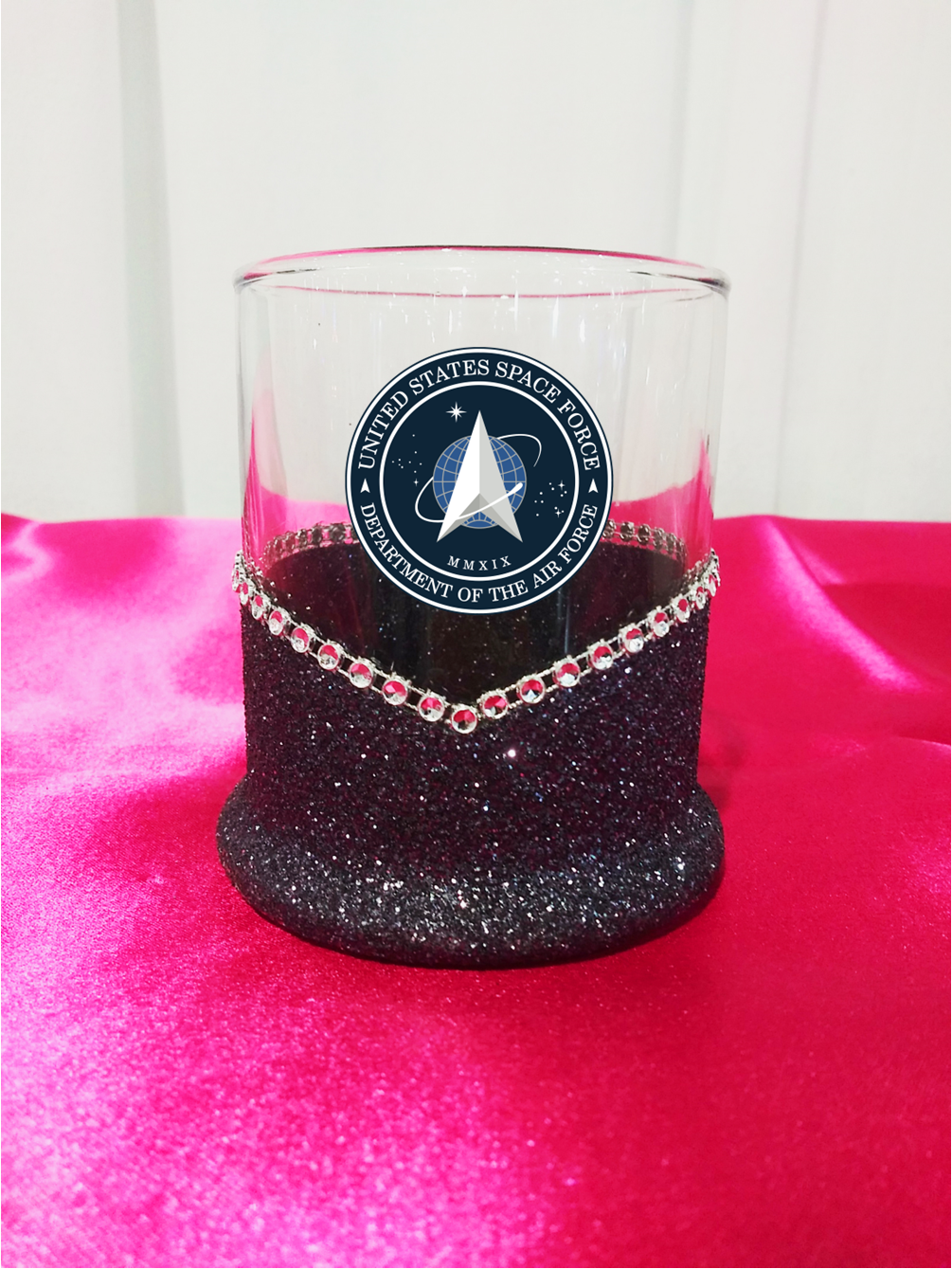 Blinged Space Force Military Whiskey-Highball Glasses-Choose Color