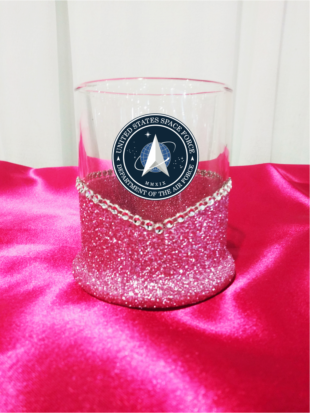 Blinged Space Force Military Whiskey-Highball Glasses-Choose Color