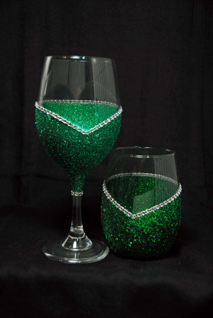 Barware Green / Stem Copy of Winey Bitches Co ""Nice With A Hint Of Naughty" Holiday Drinkware-Choose your color WineyBitchesCo