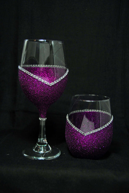 Barware Purple / Stem Winey Bitches Co "Christmas Therapy" Holiday Drinkware-Choose your color WineyBitchesCo