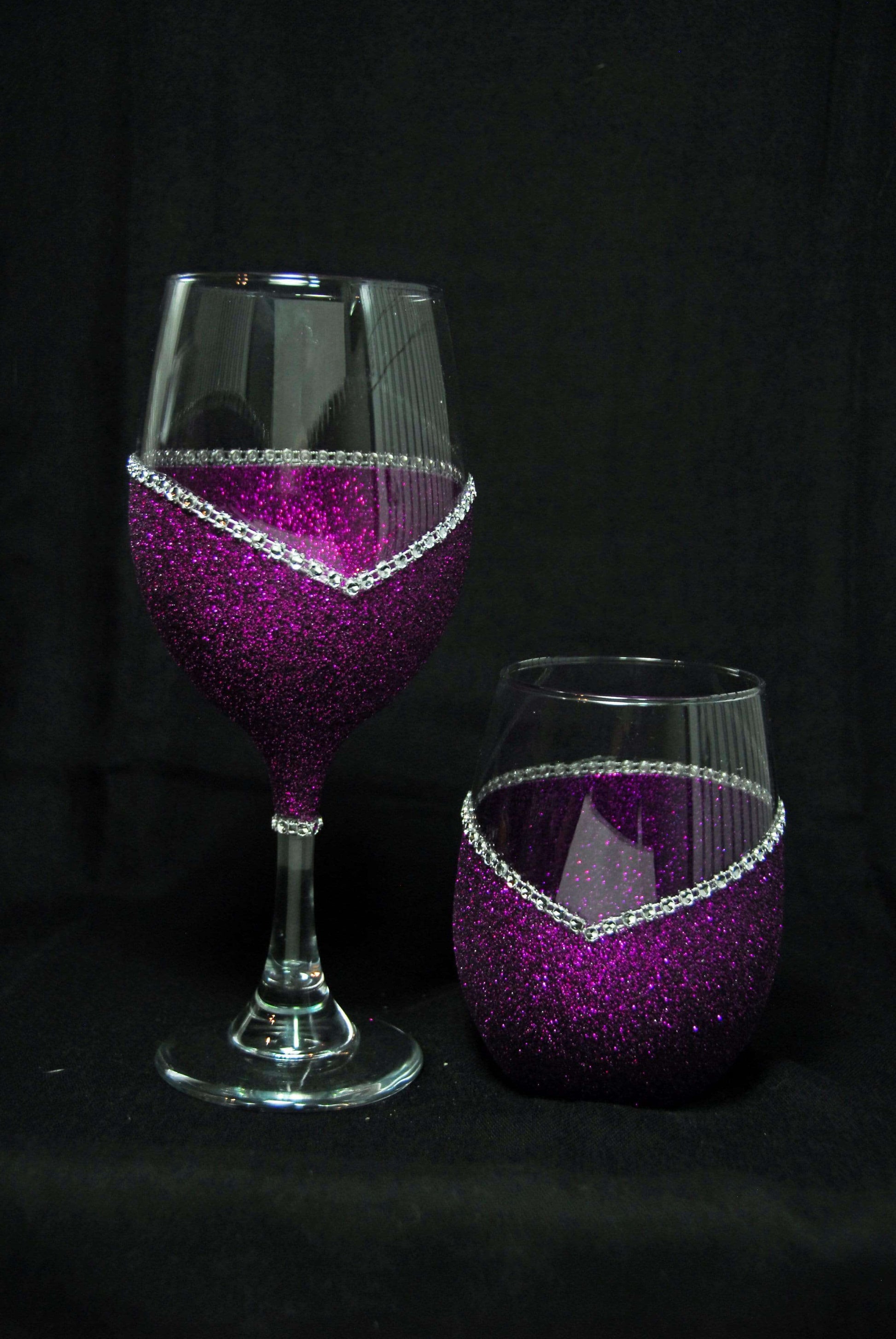 Barware Purple / Stem Winey Bitches Co "Christmas Therapy" Holiday Drinkware-Choose your color WineyBitchesCo