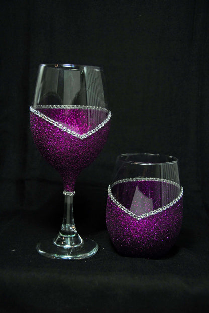 Barware Purple / Stem Winey Bitches Co "Christmas Therapy" Holiday Drinkware-Choose your color WineyBitchesCo