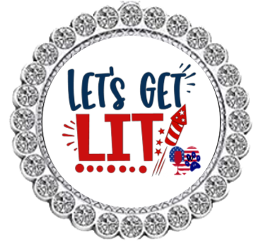 Winey Bitches Co Let's Get Lit Patriotic Tipsy Sip Magnectic Wine Charm