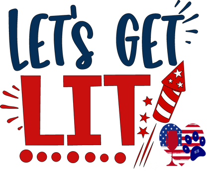 Let’s Get Lit – Bling Glitter Glass Wine Glasses (4th of July Collection)