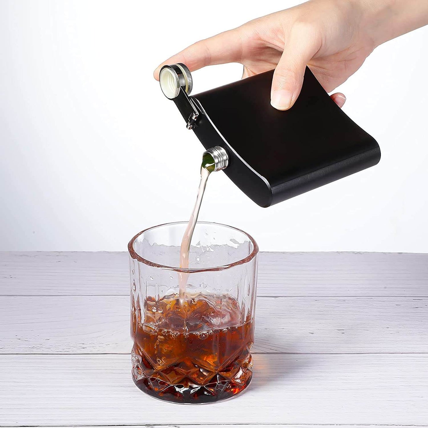 Stainless Steel Hip Flask Matte Black 8 oz . Leak Proof Drinking Liquor Flask