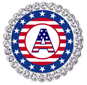 Winey Bitches Co Patriotic Monogram Tipsy Sip Magnectic Wine Charm Collection