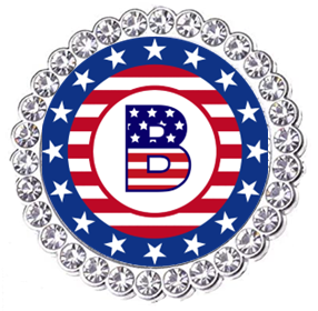 Winey Bitches Co Patriotic Monogram Tipsy Sip Magnectic Wine Charm Collection