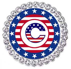 Winey Bitches Co Patriotic Monogram Tipsy Sip Magnectic Wine Charm Collection