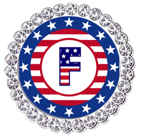 Winey Bitches Co Patriotic Monogram Tipsy Sip Magnectic Wine Charm Collection