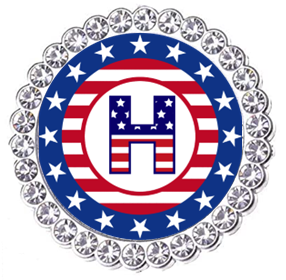 Winey Bitches Co Patriotic Monogram Tipsy Sip Magnectic Wine Charm Collection