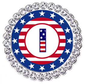 Winey Bitches Co Patriotic Monogram Tipsy Sip Magnectic Wine Charm Collection