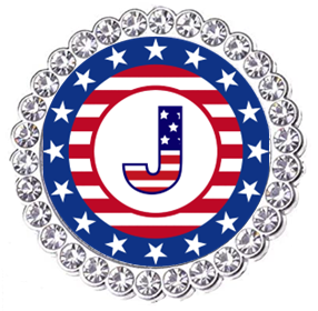 Winey Bitches Co Patriotic Monogram Tipsy Sip Magnectic Wine Charm Collection