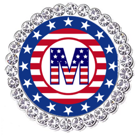 Winey Bitches Co Patriotic Monogram Tipsy Sip Magnectic Wine Charm Collection