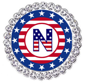 Winey Bitches Co Patriotic Monogram Tipsy Sip Magnectic Wine Charm Collection