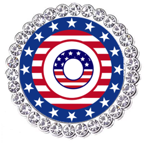 Winey Bitches Co Patriotic Monogram Tipsy Sip Magnectic Wine Charm Collection